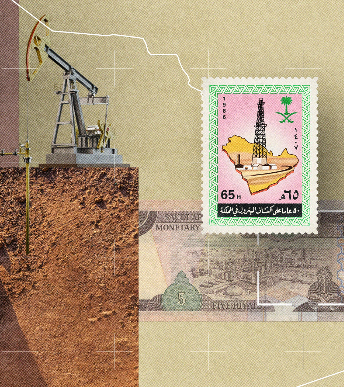 ARD Weltspiegel – Erklärgrafik Saudi Aramco Ölförderung Collage Briefmarke Motion Design Stuttgart
